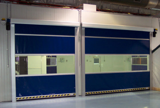 Endüstriyel Kullanım İçin PVC Hızlı Makaralı Kapılar 900 / 800N Yırtılma Mukavemeti