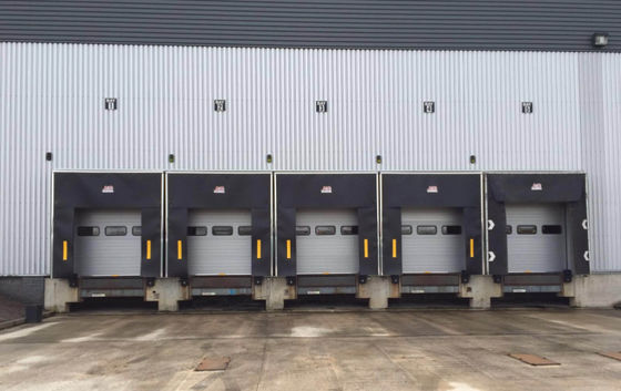 Kullanıma dayanıklı kumaş dok kapı barınağı Depo konteyneri ile ayarlanabilir yükleme sistemi