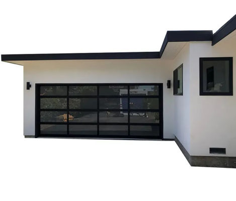 Ses yalıtımı Alüminyum bölüm kapısı Modern villa ev Cam garaj
