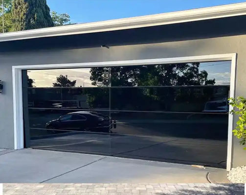 Mükemmel yalıtım ve çift camlı siyah alüminyum bölüm kapısı otomatik siyah alüminyum camlı cam