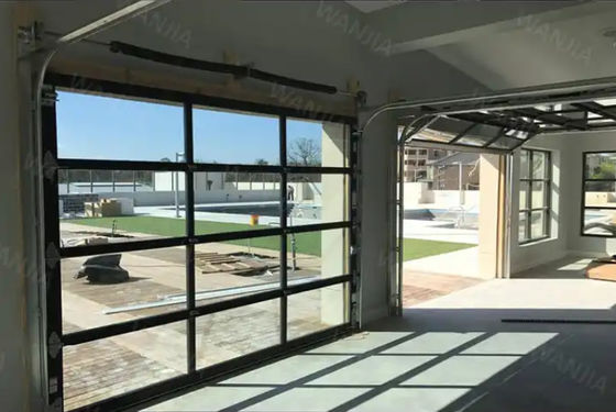 El veya Otomatik Su geçirmezlik Sınıf 3 Şeffaf Garaj Kapısı Cam Bölümlü Garaj Kapısı Özel