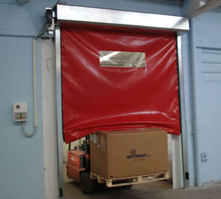 Ağır Güçlü Çelik Yapı Sıcak İzolasyonlu Hızlı Rol Fermuar Kapıları Otomatik PVC Kumaş Esnek