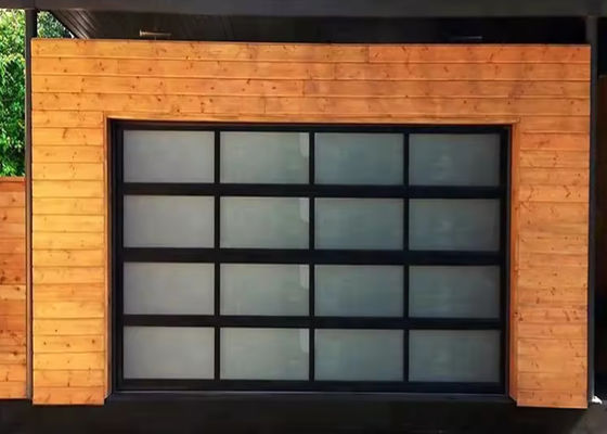 Modern Çift Camlı Alüminyum Bölüm Kapısı El Ya da Otomatik Açılışlı Cam Garaj Kapıları