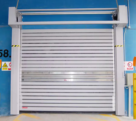 PLC Kontrollü Hız Spiral Kapı Alüminyum Alaşım Yapım 0.8m/s Açma Hızı Metal Endüstriyel Yuvarlak Kapı