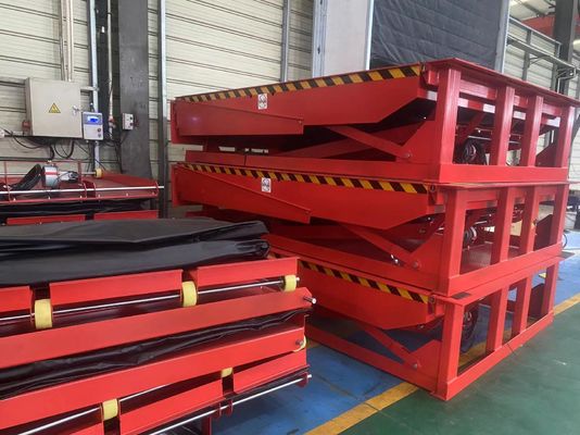 Güvenlik zincirleri ile özelleştirilebilir yükleme rıhtımı seviyeleyicisi / Elektrik Gücü Kaynağı 6T / 10T Kapasite Hidrolik