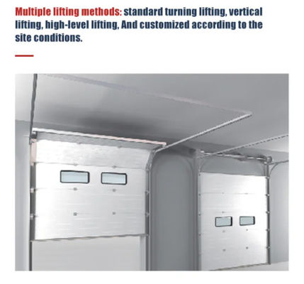 Polyurethane yalıtımlı pudra kapalı bölümsel üst kapılar Vinyl / fırça Weatherstripping