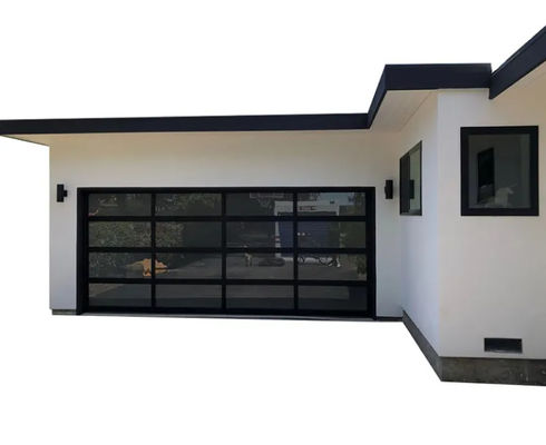Yüksek Güvenlik Açma Tipi El Ya da Otomatik Su Sıkışıklığı Sınıf 3 Şeffaf Cam Bölmeli Garaj Kapısı Modern Özel Akıllı İşlem Garaj Kapısı