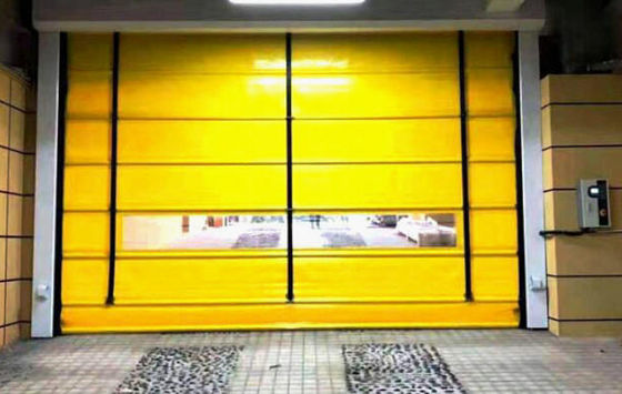 Yüksek Hızlı PVC Yükseltilmiş Hızlı Perde Kapısı 304 Paslanmaz Çelik Malzemesi İzole edilmiş Depolama Alanları için İdeal Çözüm
