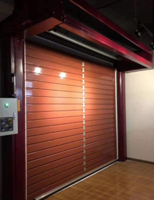 Fotoelektrik Sensör Güvenlik Sistemi Alüminyum En yüksek verimlilik ve pürüzsüz performans için Şeffaf Yüksek Hızlı Spiral Kapı