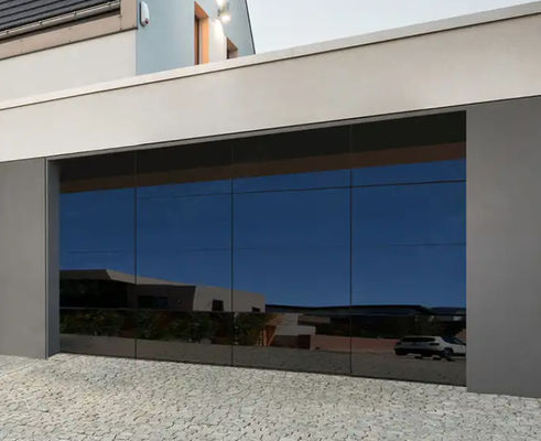 El veya Otomatik Açma Su Sıkınlığı Sınıf 3 Şeffaf Garaj Kapısı Alüminyum Alaşım Cam Malzemesi