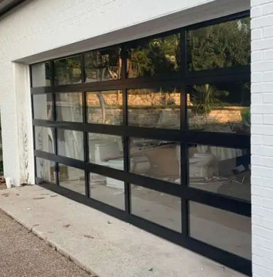 Yüksek Güvenlik Alüminyum Alaşım Cam Bölmeli Garaj Kapısı Su geçirmezlik Sınıf 3 Şeffaf