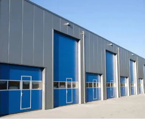 Industrial Vertical Lift Commercial Overhead Sectional Door With Transparent Window 50mm 80mm Thickness Insulated Sectional Garage Door