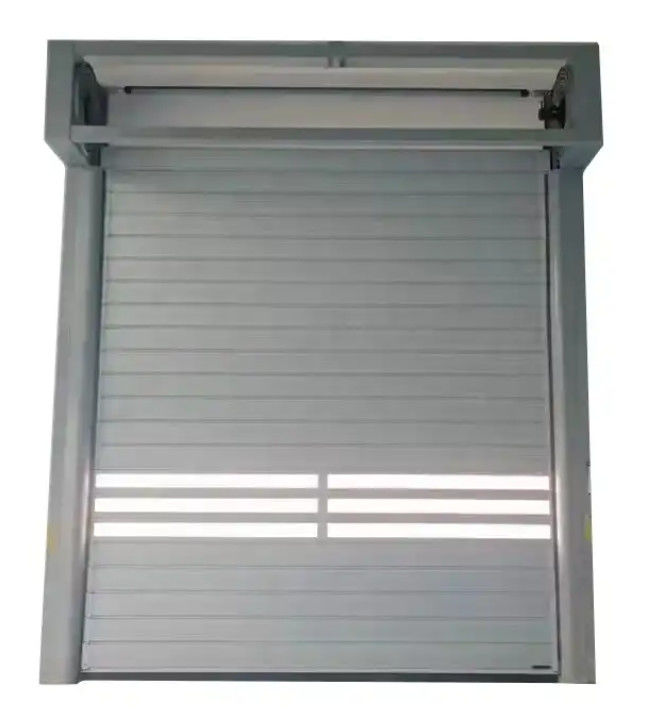 Fotoelektrik sensörü ile Alüminyum Alaşım Yüksek Hızlı Spiral Kapı 220V/50HZ Bitmiş yüzeyli atölyeler için güç kaynağı