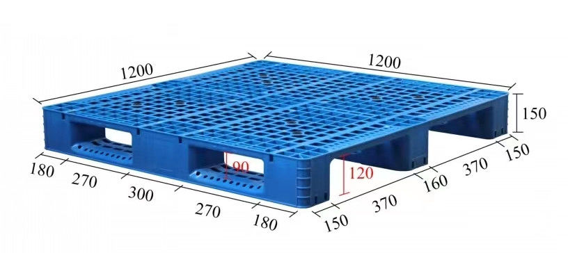 Tekrar kullanılabilir 4T Statik 1T Rak 2 yönlü yüklenebilir Giriş Yüklenebilir Hijyenik Yumuşak Yüzey Plastik Palet
