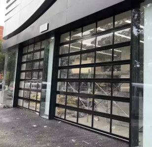 Modern Bölümsel Üst Kapı Tam Görünüm Ses İzole Cam Bölümsel Alüminyum Garaj Kapısı Çift Camlı