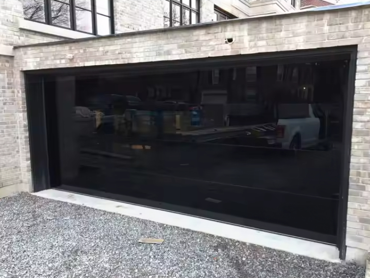Çin Tedarikçi Alüminyum Açık Tam Görünüm Özel Su Sıkınlığı Sınıf 3 Şeffaf Cam Bölmeli Garaj Kapısı El veya Otomatik Açma Tipi Kahverengi